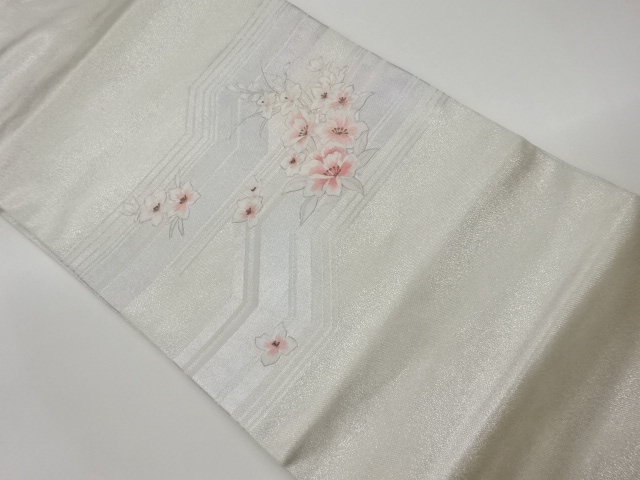 リサイクル　花模様刺繍名古屋帯